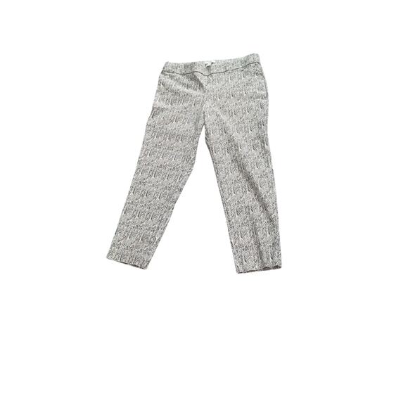 Dana Buchman Pants - Dana Buchman Cropped Slacks Pants Size 12 Tan & Black Pattern Elastic Waist